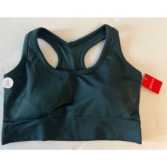 Spanx 50238R Sz 2XL Look At Me Know Do Emerald Green Medium Impact Sports Bra - Picture 2 of 6